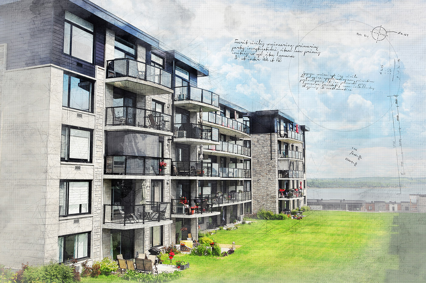 Modern Condos Sketch Image Modern Condos Sketch Image