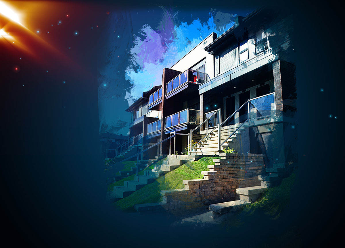 Inline Condos Art Background with Copy Space Inline Condos Art Background with Copy Space