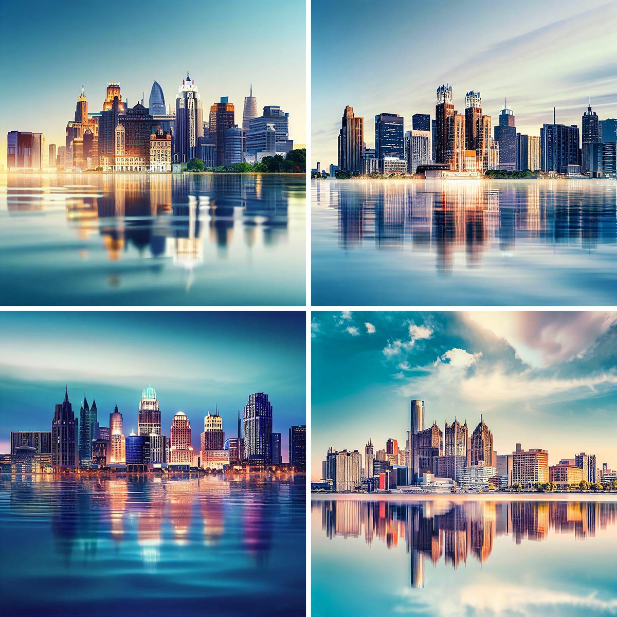 AI Detroit Cityscape Scene AI Detroit Cityscape Scene