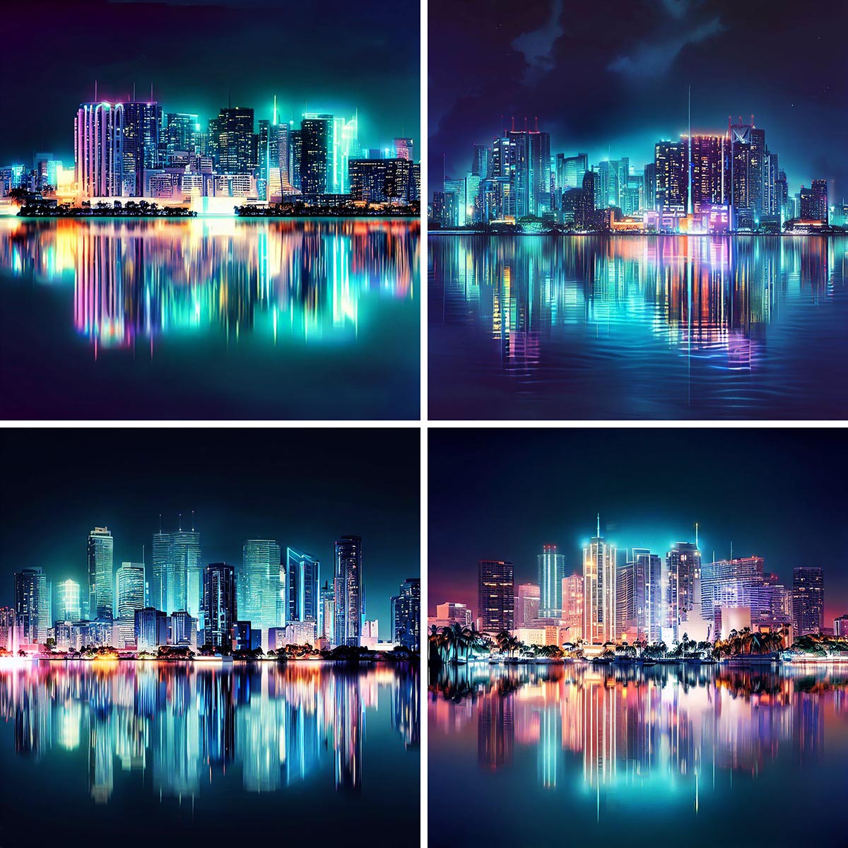 AI Miami Night Cityscape AI Miami Night Cityscape