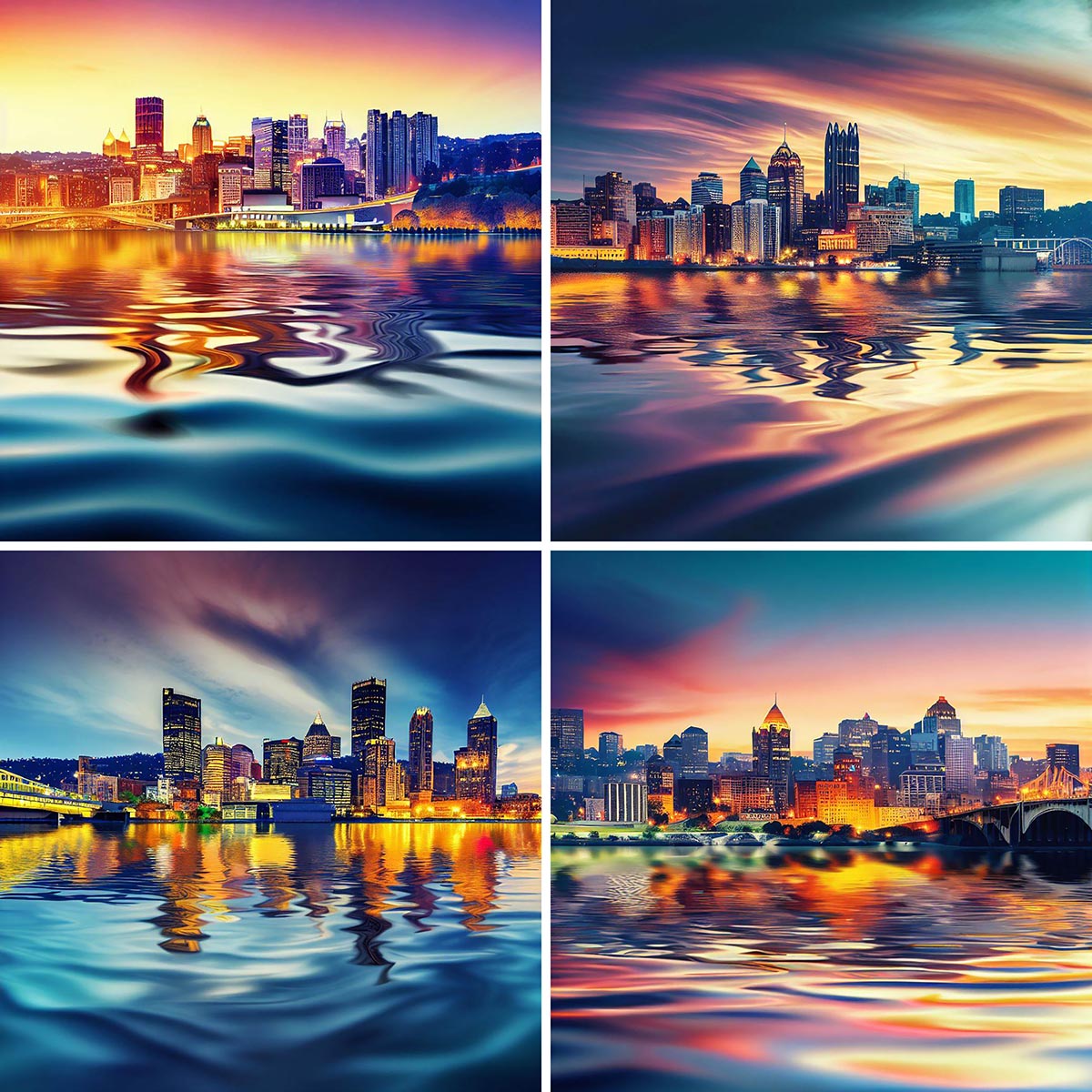AI Pittsburgh Cityscape Scene AI Pittsburgh Cityscape Scene